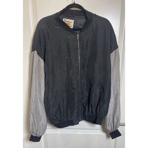 Protest Men's Colorblock Bomber Jacket 100% Silk Sz Lg ‎ Casual Retro Streetwear